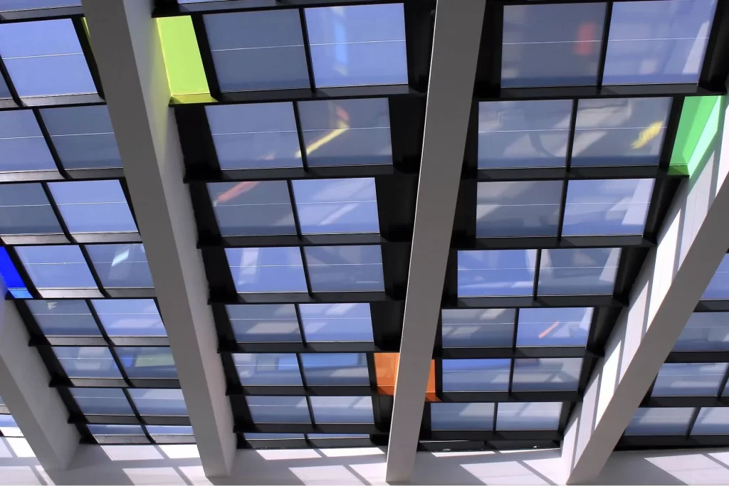 solar panels on metal roof